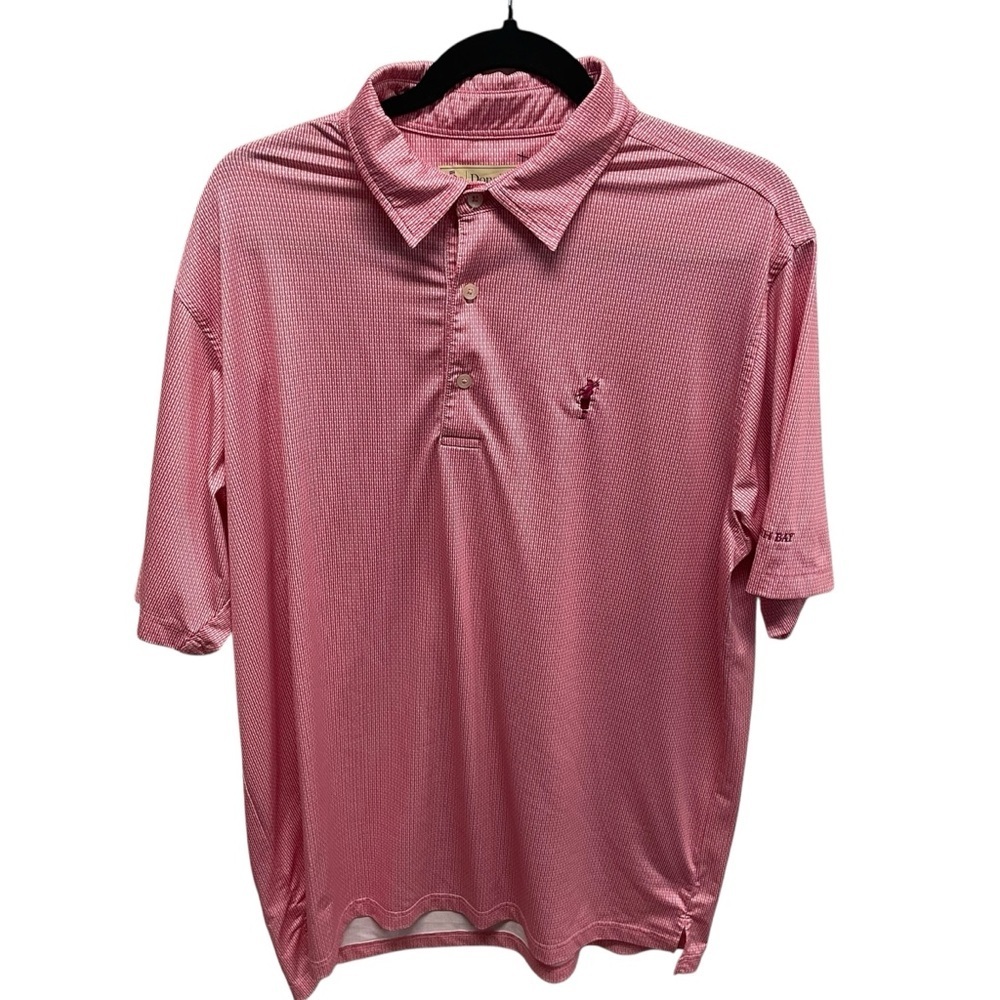 Donald Ross men’s golf polo pink mini Tees print Spanish Bay medium